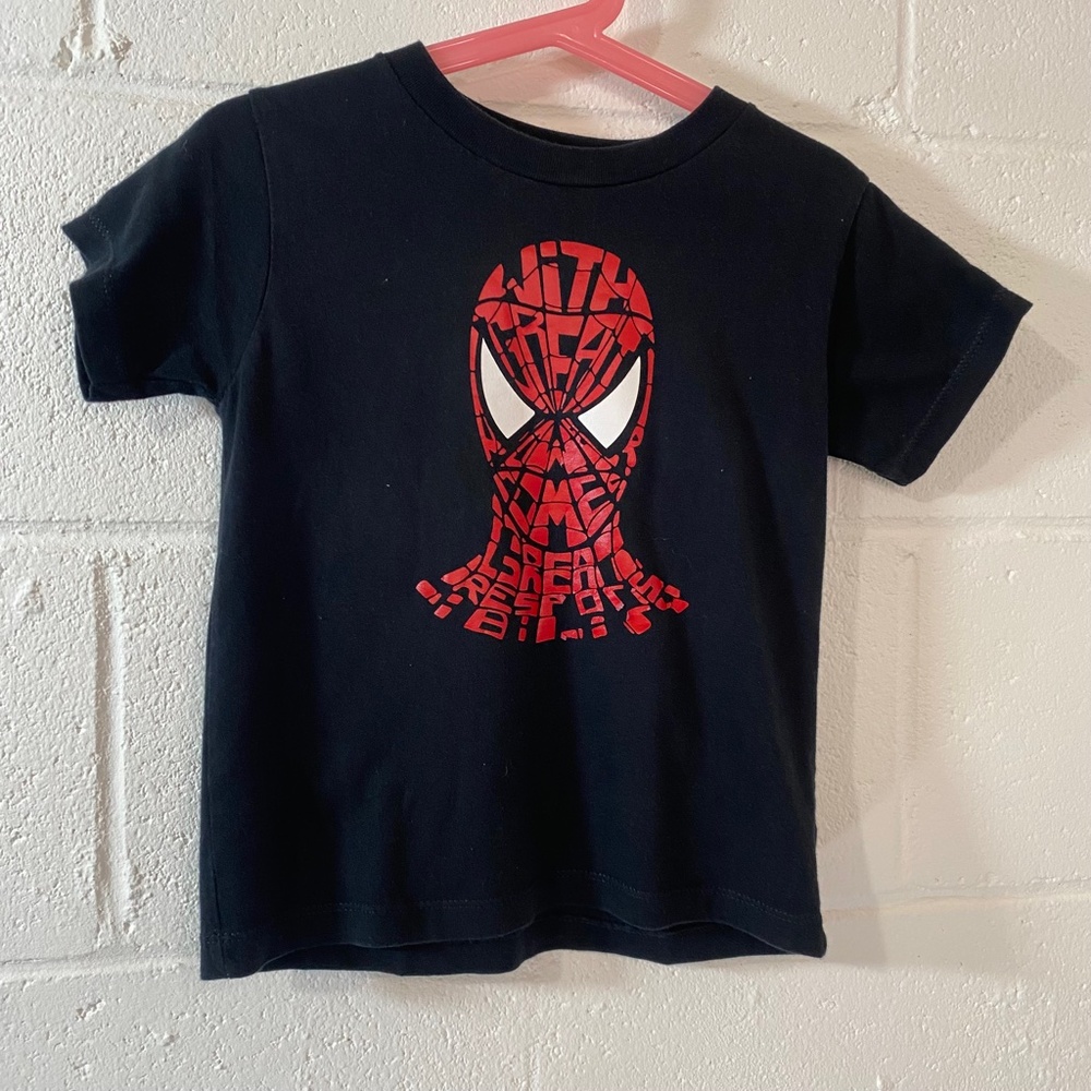 Bella Canvas Black Kids' Short Sleeve Spider-Man T-shirt